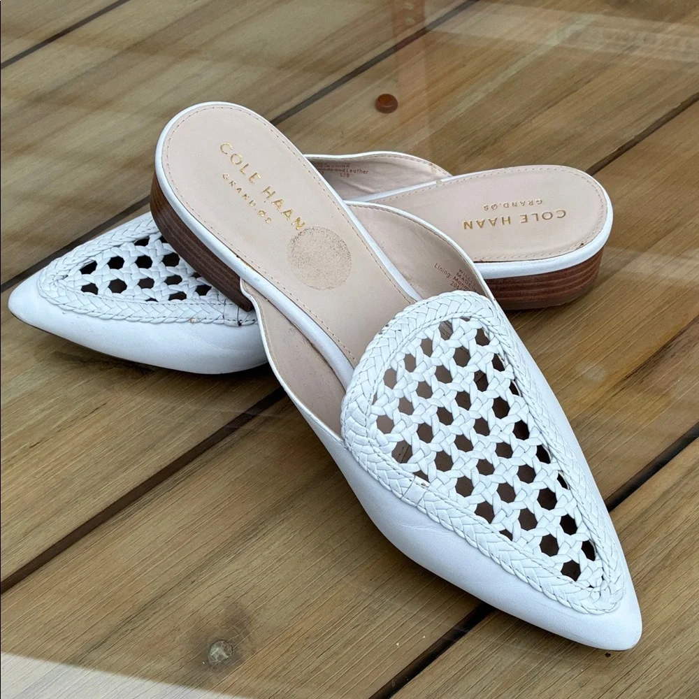 Cole Haan Women's Ivory Woven Clogs - Picture 2 of 5